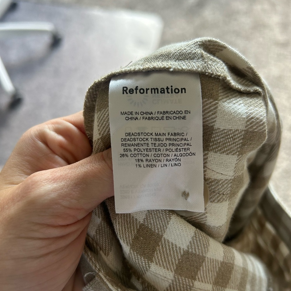 Reformation Franklin pants in gingham - Picture 7 of 7